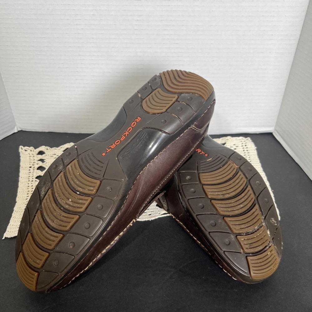 Rockport Leather Loafers Men 10.5 Slip On Casual Rravel Workwear Comfort Shoes - Picture 4 of 5